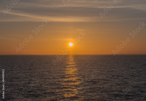 Background, Sunset view at Baltic Sea from cruise.  © swasdee