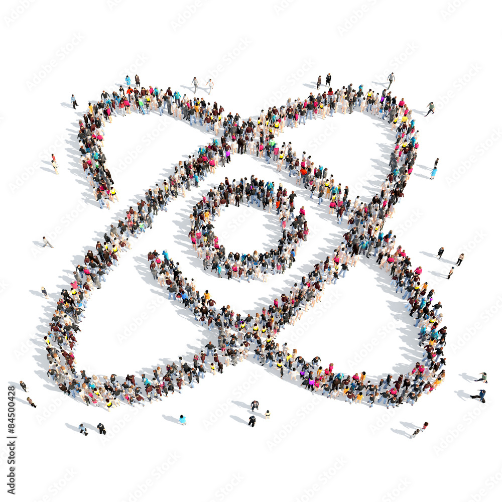 people in the shape of globe.