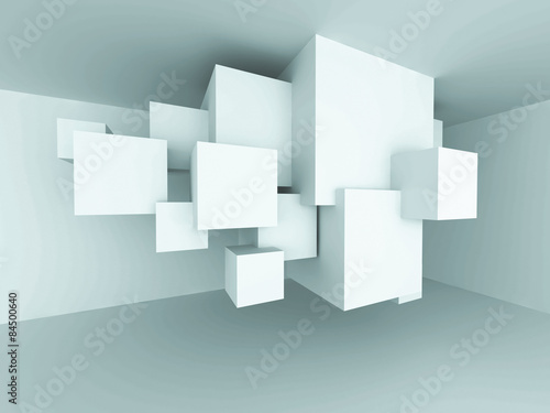 Abstract Architecture Cube Blocks Design Room Interior Backgroun