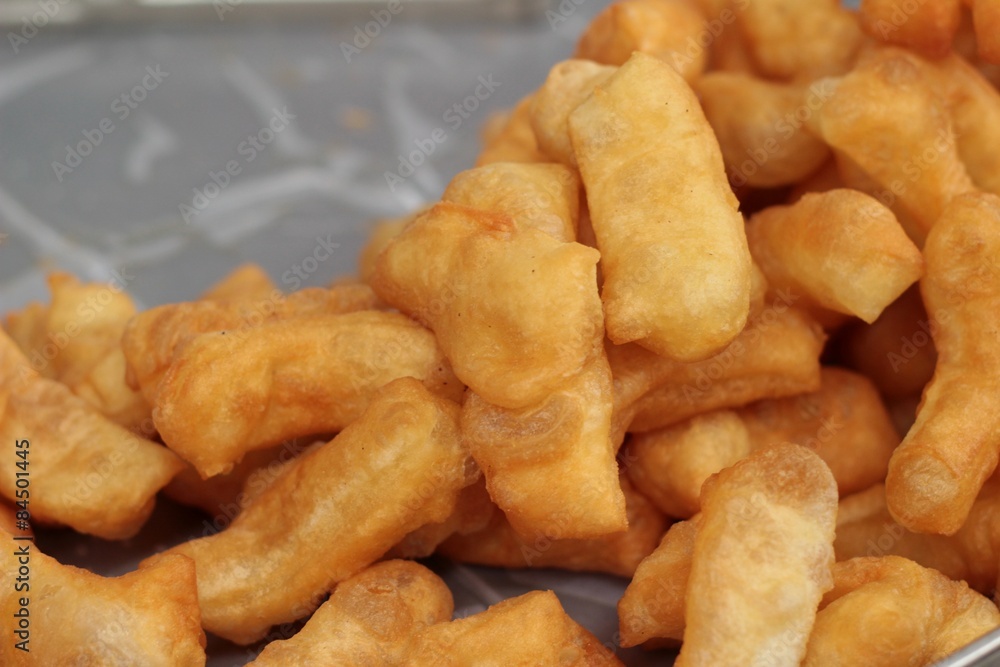 Deep-fried dough stick in market Deep-fried dough stick in market