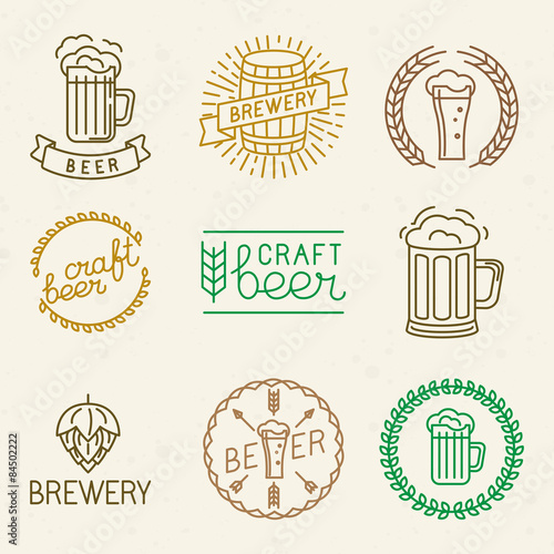 Vector craft beer and brewery logos