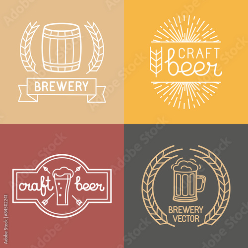 Vector craft beer and brewery logos