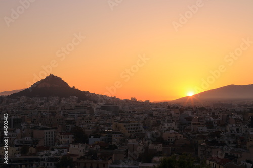 Beautiful sunrise in Athens, Greece