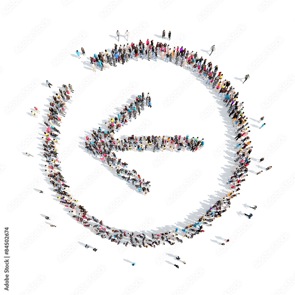 People in the form of arrows. People in the form of arrows.