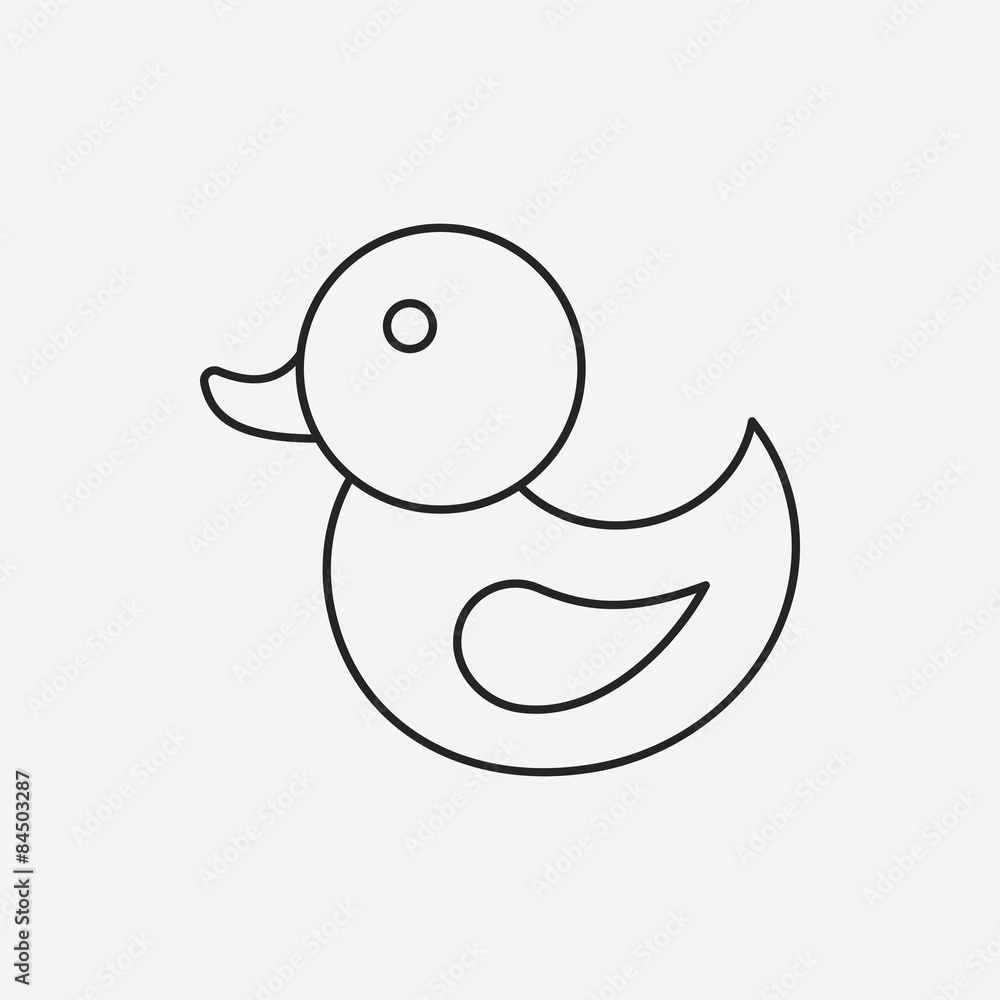 baby toy duck line icon