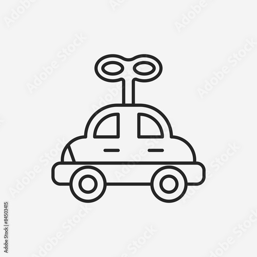 baby toy car line icon