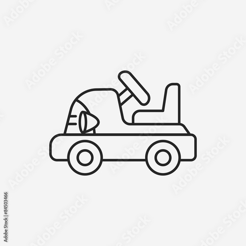 baby toy car line icon