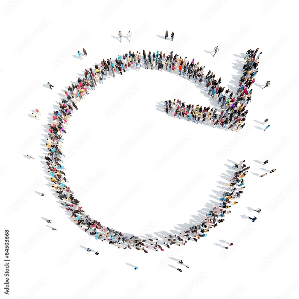 People in the form of arrows. People in the form of arrows.