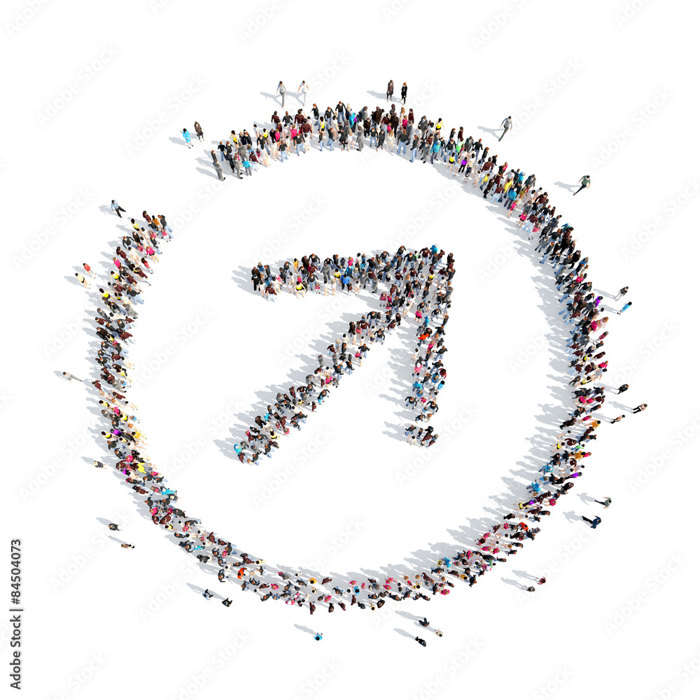 People in the form of arrows. People in the form of arrows.