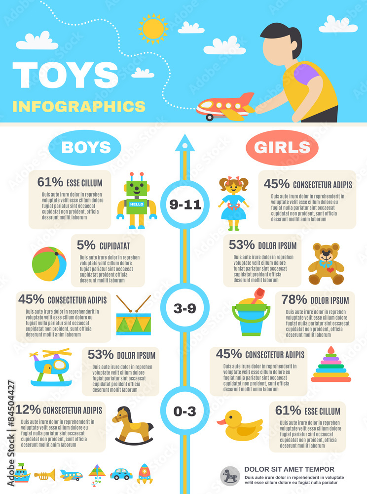 Obraz premium Infographics Toys Set