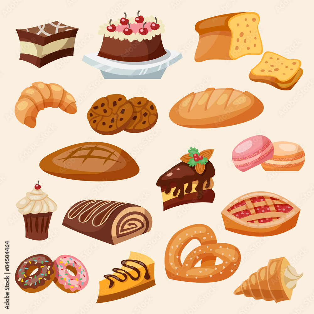 Flat Icon Pastry Set Flat Icon Pastry Set