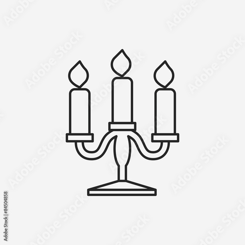 halloween candle line icon photo