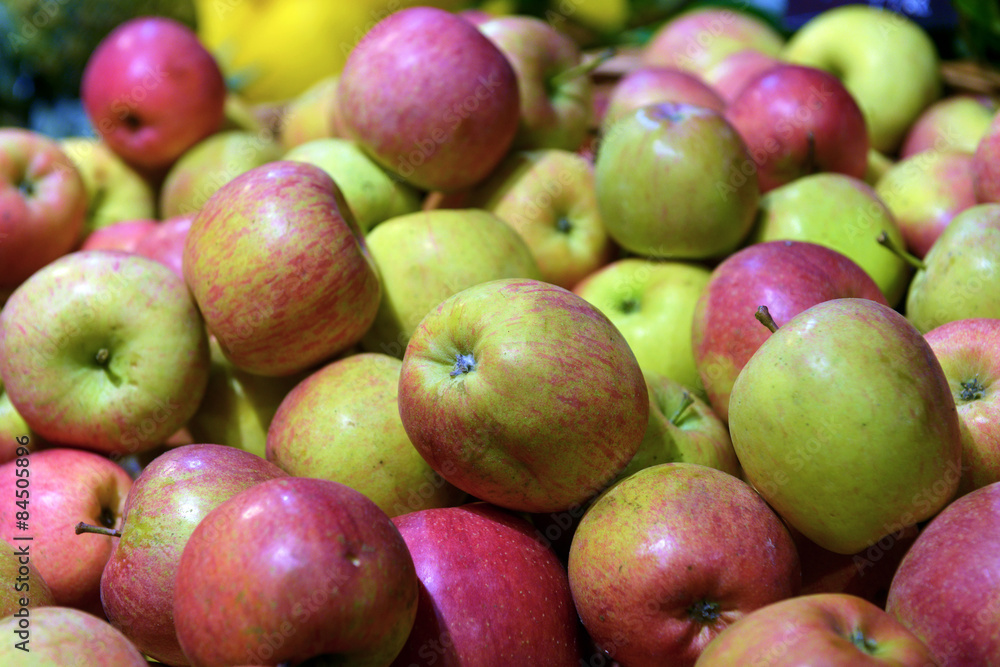 apples on display in a supermarket apples on display in a supermarket
