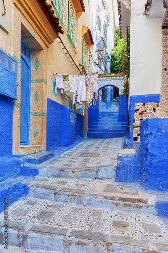 Picturesque blue medina of ...