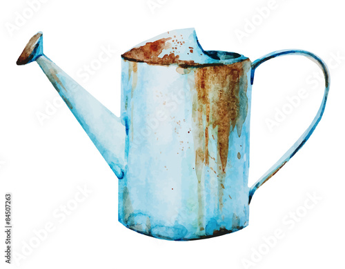 Watercolor watering can
