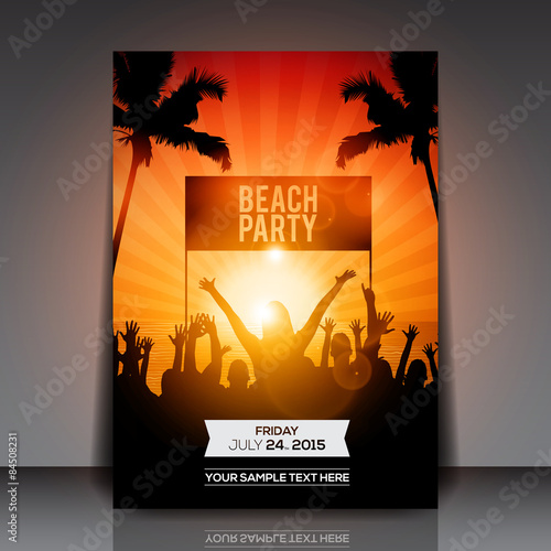 Summer Beach Party Flyer - Vector Design