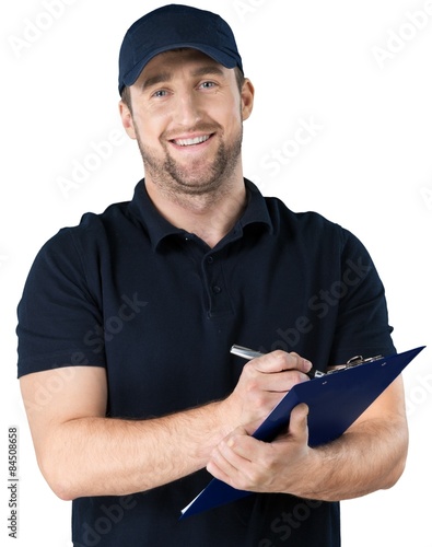 Clipboard, african, mechanic. photo