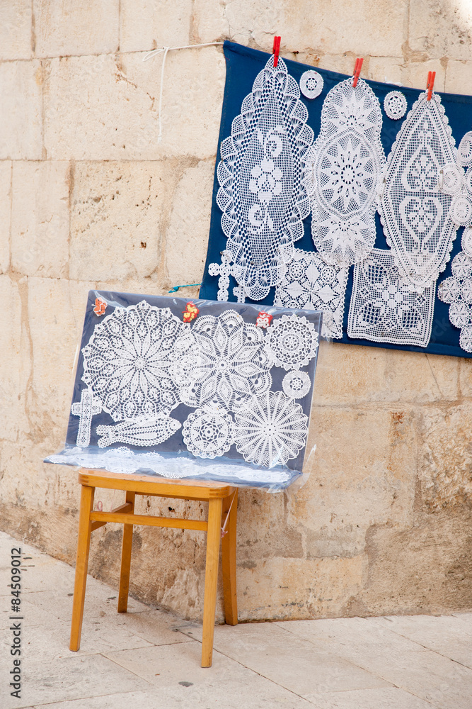 Naklejka premium Unique handmade lacework from the island of Pag, Croatia