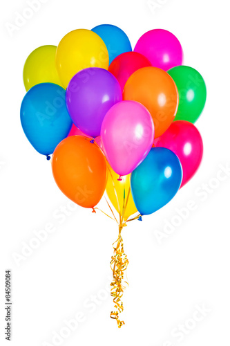 Сolorful balloons isolated on white background photo