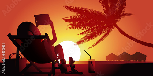 Vacances Plage-couche de soleil