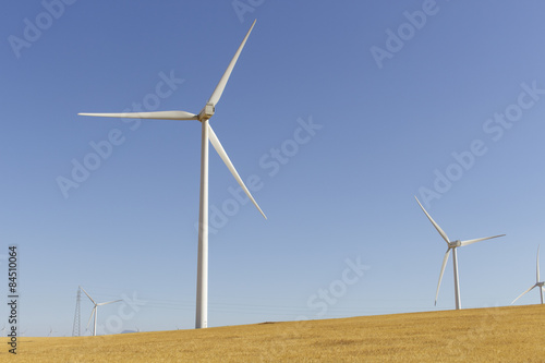 Several wind generators at full capacity