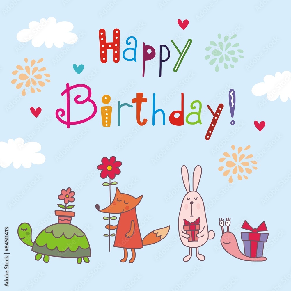 Naklejka premium birthday card design vectors