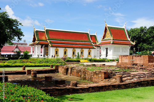 Thai Buddhist temple with landscape