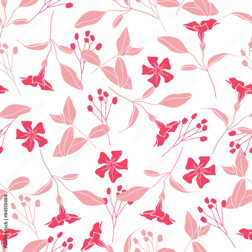 Fototapeta premium Summer floral seamless vector pattern