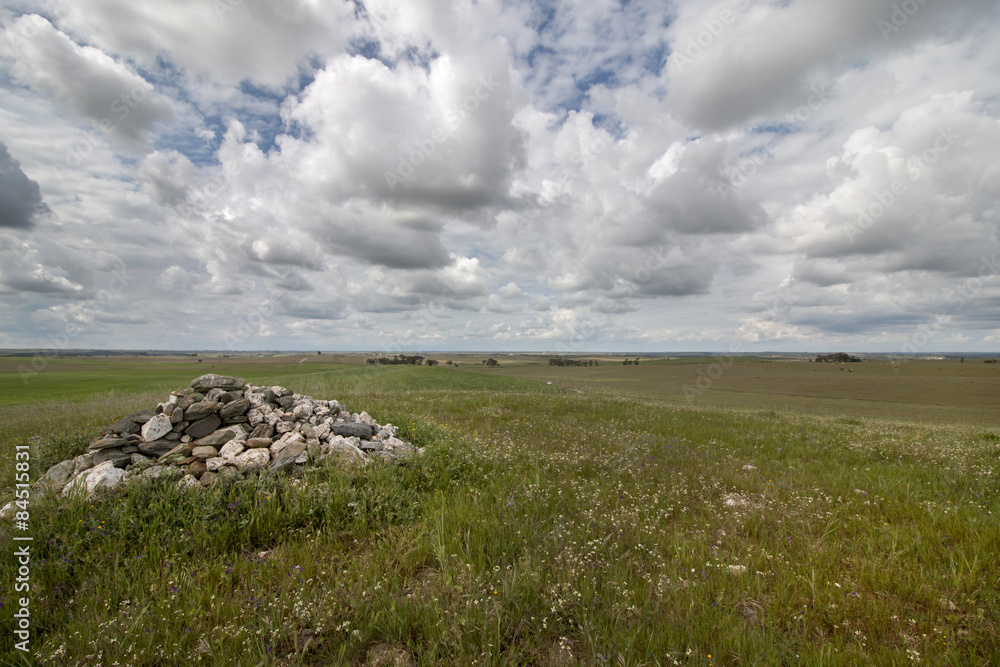 Wide landscape view of the beautiful spring countryside of the Alentejo region, Portugal. Wide landscape view of the beautiful spring countryside of the Alentejo region, Portugal.