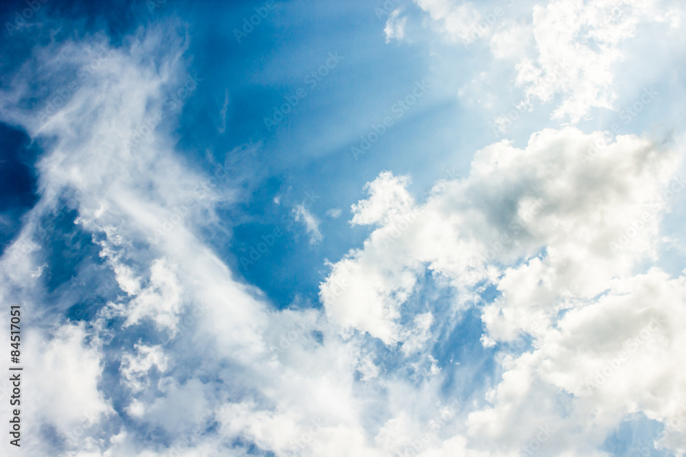 Obraz premium Blue cloudy sky texture.