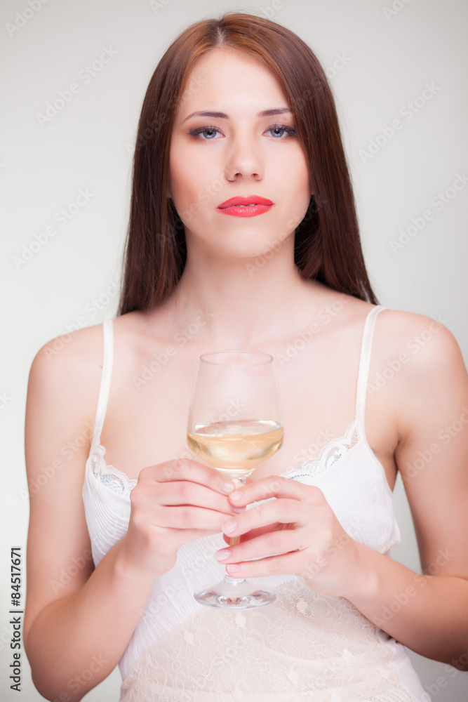 beautiful girl with glass of wine beautiful girl with glass of wine