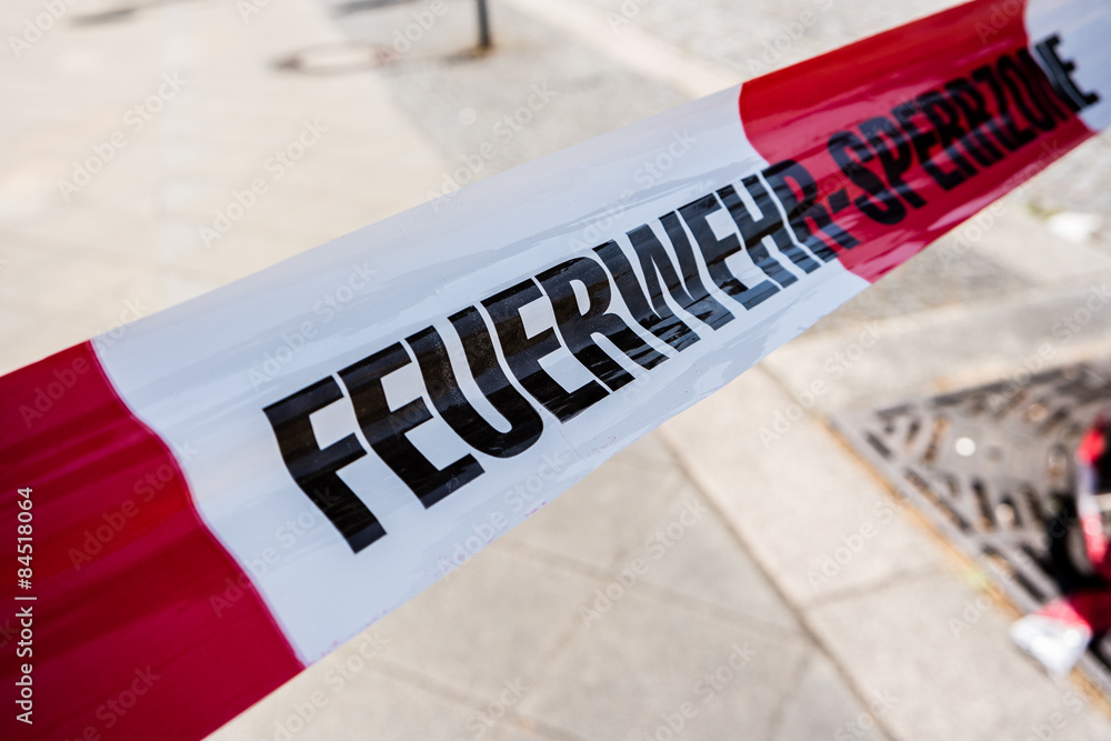 Fototapeta premium Feuerwehr Sperrzone Band