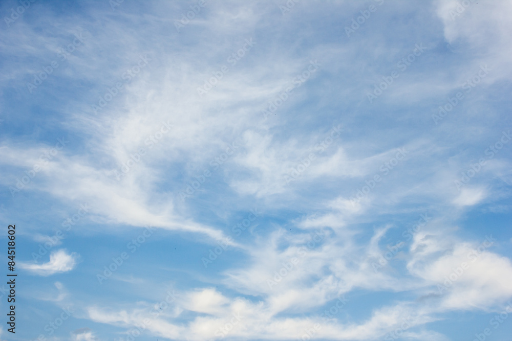 Blue cloudy sky texture.