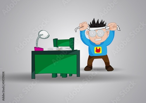 boy reading book vector