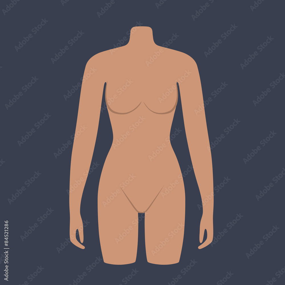 Fototapeta premium Woman mannequin torso flat style