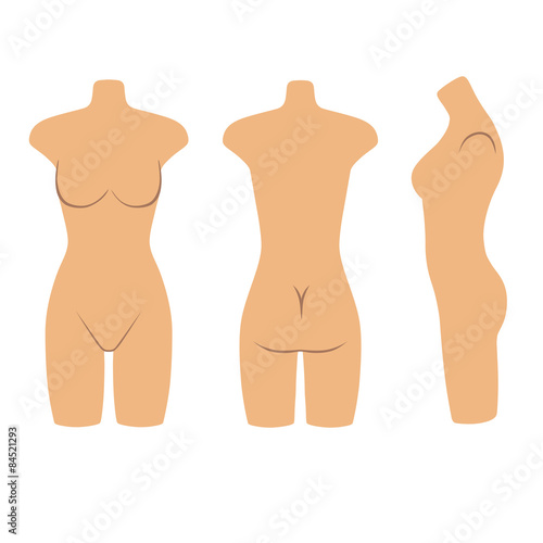 Woman mannequin torso flat style