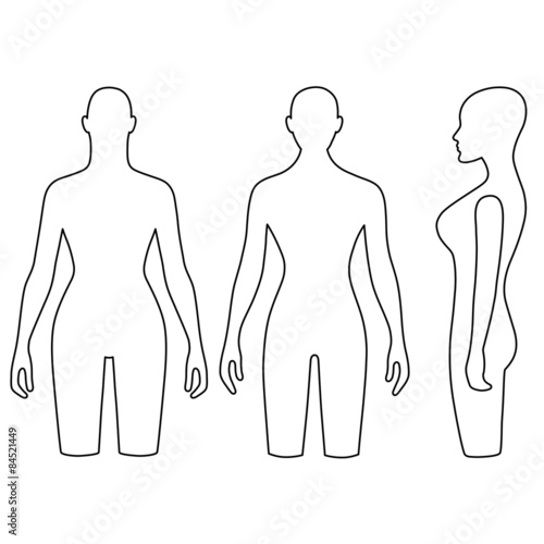 Woman mannequin outlined torso