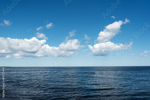 Clouds and sea.