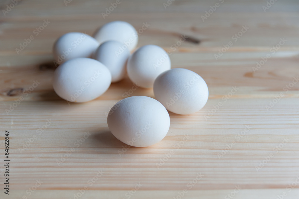 group of white eggs