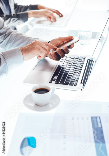 Business team working at office desk