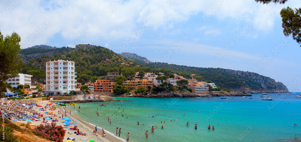 Beautiful beach with pure blue water. Majorca, Spain.