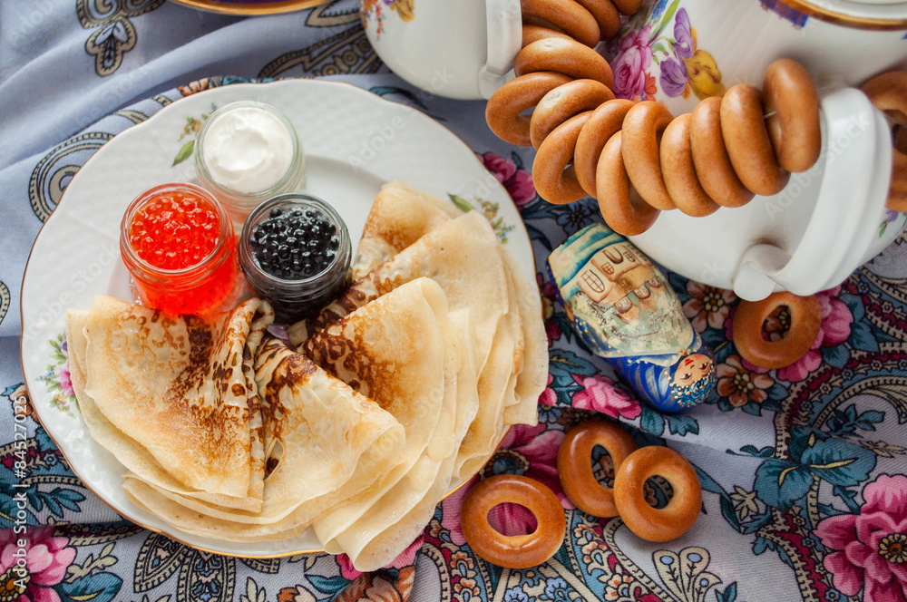 Shrovetide. Russian pancake festival.