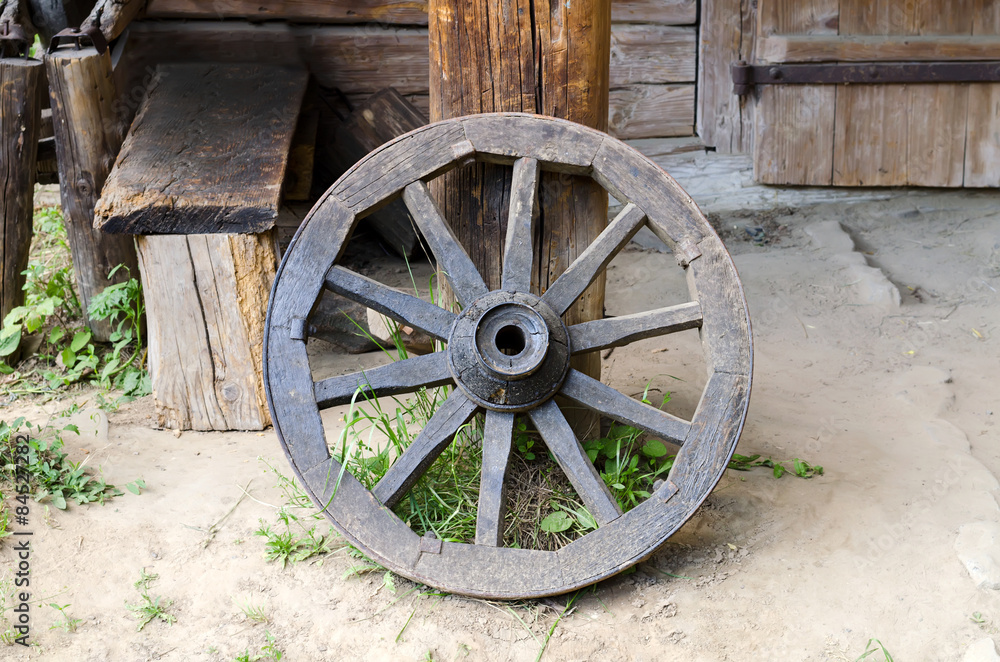 old wooden wheel