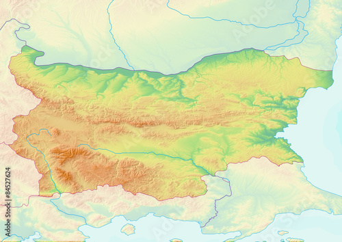 Karte von Bulgarien ohne Beschriftung