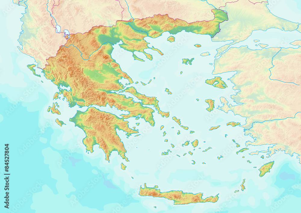 Karte von Griechenland ohne Beschriftung Stock Illustration  Adobe Stock