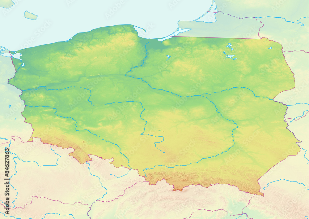 Fototapeta premium Mapa Polski bez oznaczeń