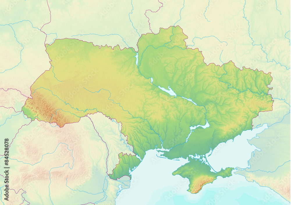 Karte der Ukraine ohne Beschriftung