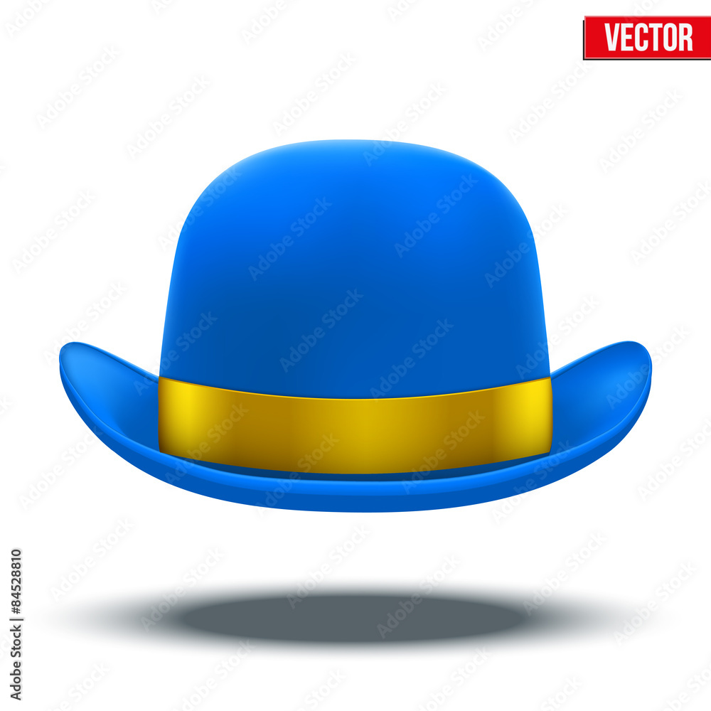 Blue bowler hat on a white background vector Blue bowler hat on a white background vector
