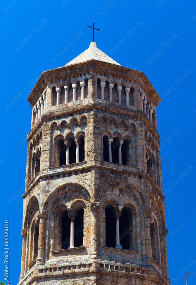 Bell tower, San Donato church. Genoa.