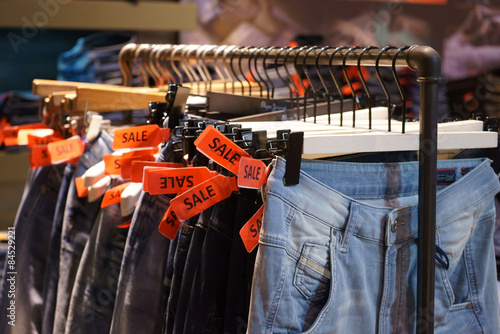 selling jeans in fashion store